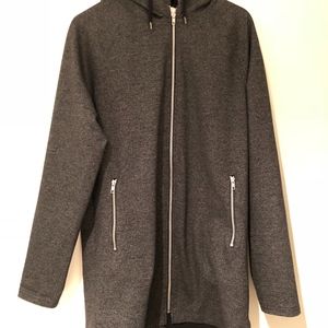 Topman Grey Cape Hoodie Jacket - Medium